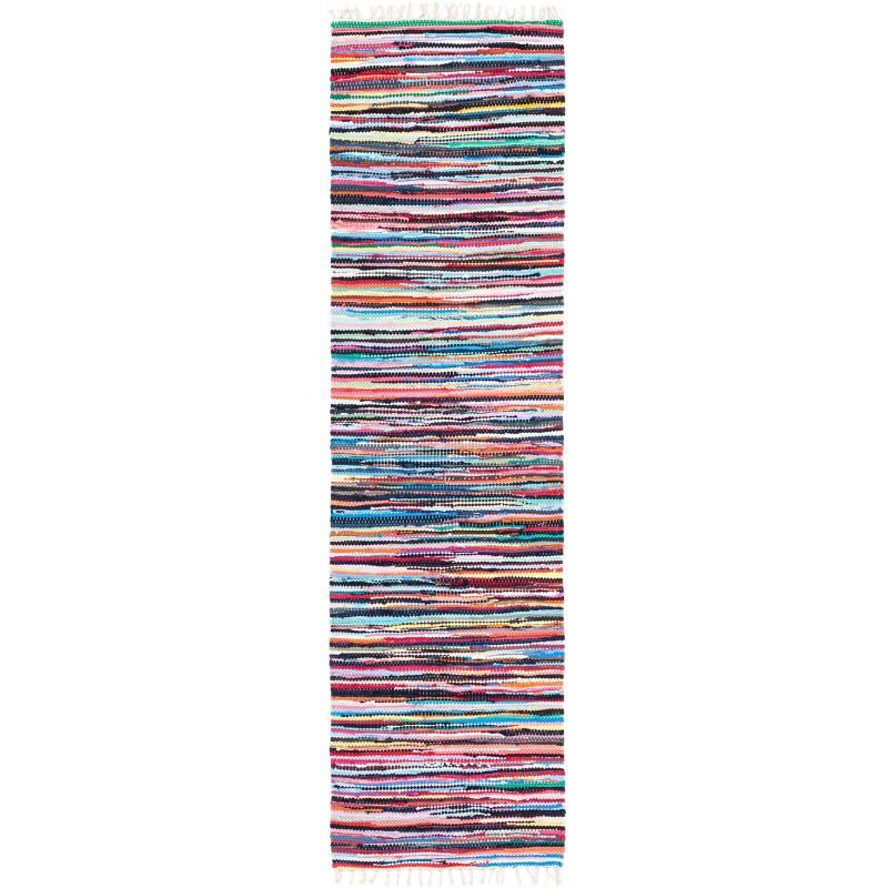 Handmade Multi-Color Cotton and Wool Striped Runner Rug