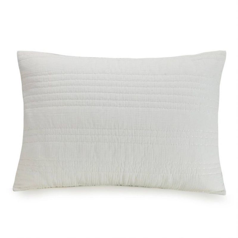 White Cotton Double Gauze Standard Sham Set