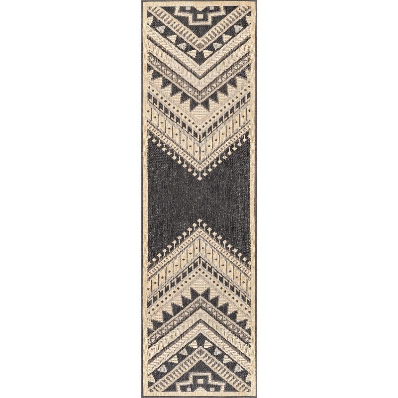 Landry Aztec Charcoal 2x8 Feet Prism Pattern Area Rug