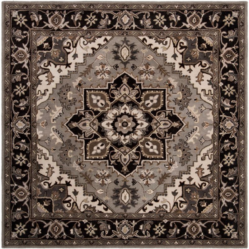 Handmade Multicolor Wool Tufted Square Rug 7'