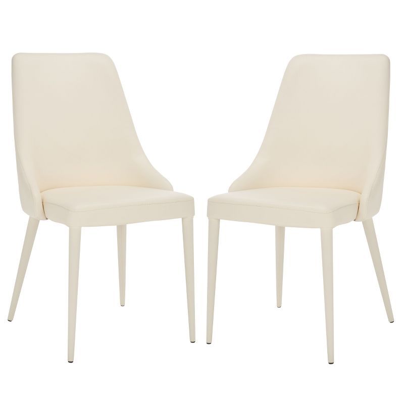 Summerset White Leather Upholstered Dining Side Chair Set