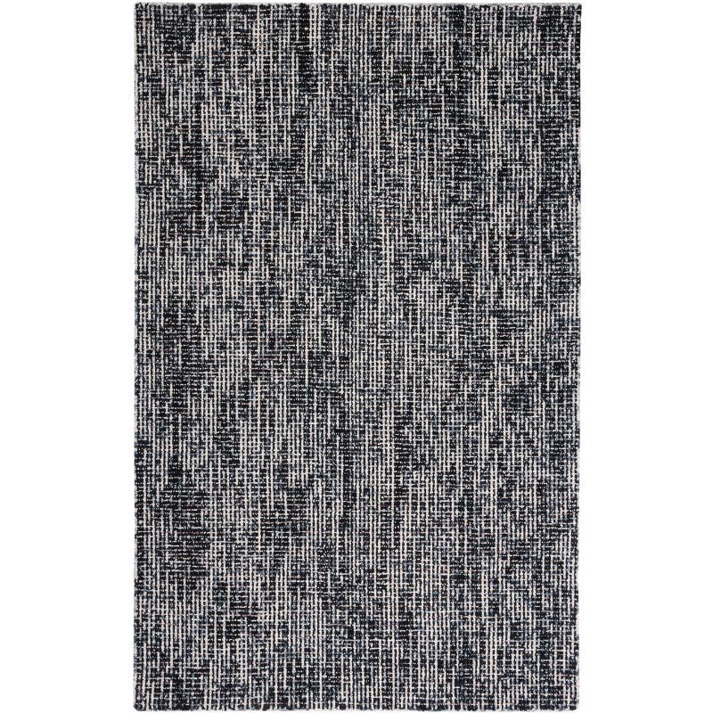 Gray Abstract Handmade Wool Tufted Area Rug, 5' x 8'