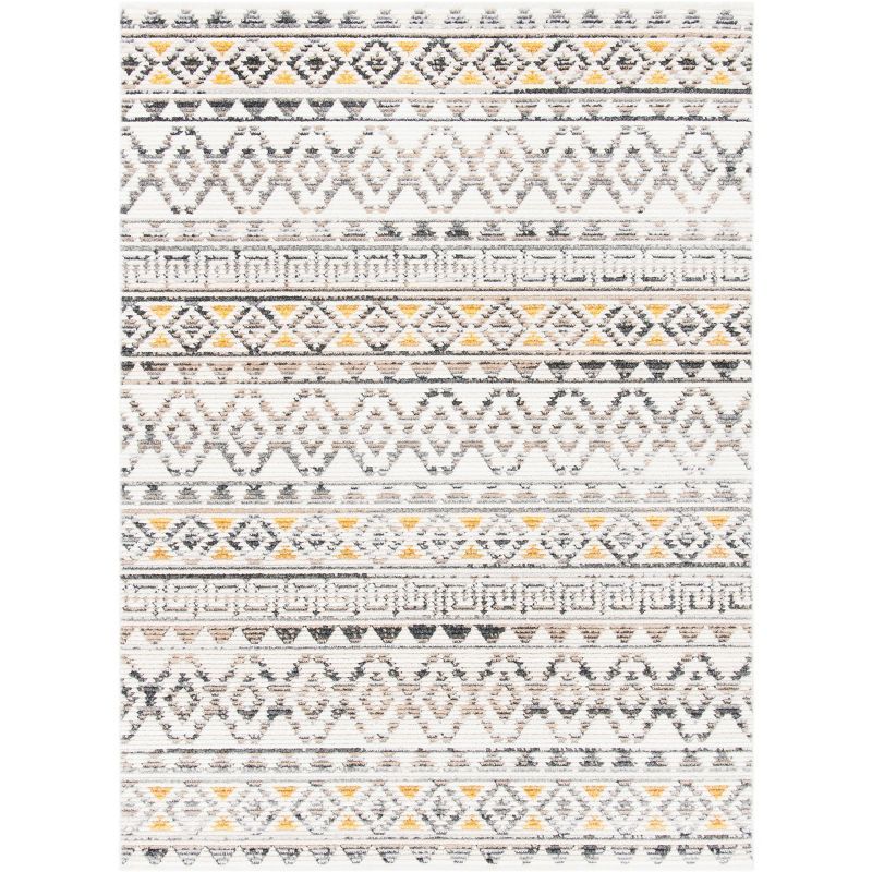 Sedona Gray and Ivory Hand-Knotted Synthetic Area Rug