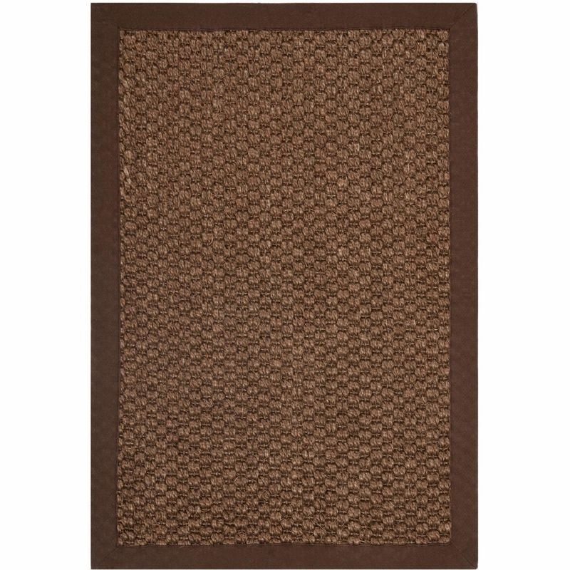 Handmade Tufted Chocolate Cotton Basket Weave Rug 3' x 5'