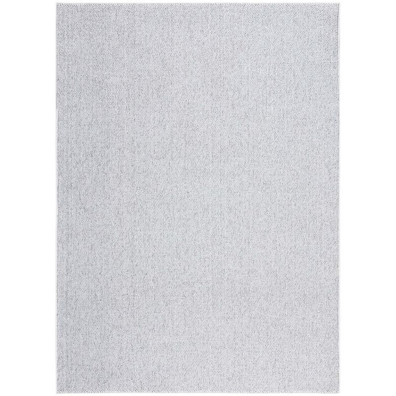 Grey and Ivory 8' x 10' Hand-Knotted Synthetic Area Rug