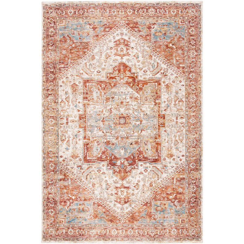 Elegant Ivory Hand-Knotted 4' x 6' Synthetic Easy Care Rug