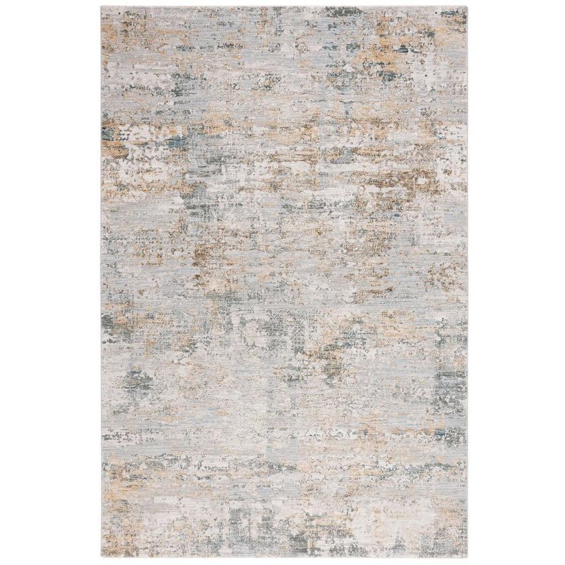 Adrianna 5'3" x 7'6" Blue & Gold Hand-knotted Synthetic Rug