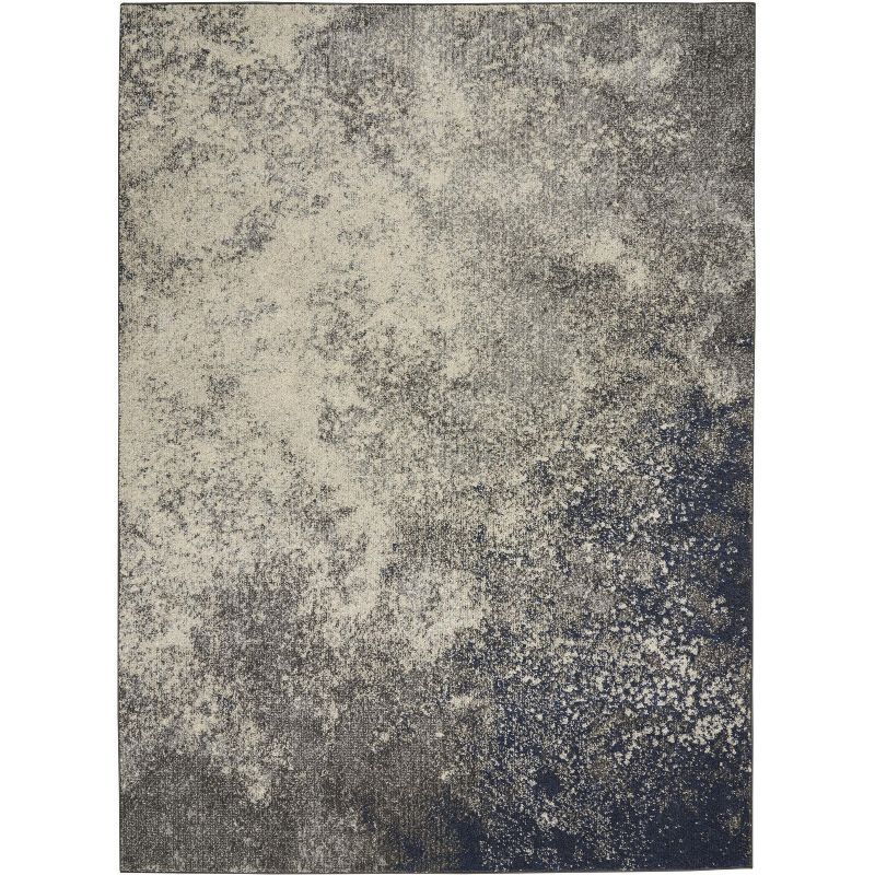 Handmade Charcoal and Ivory Floral Reversible 5' x 7' Rug