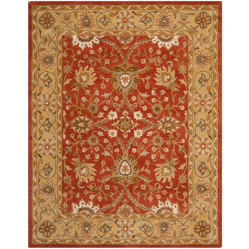 Heirloom Rust & Gold Tufted Wool 6x9 Area Rug