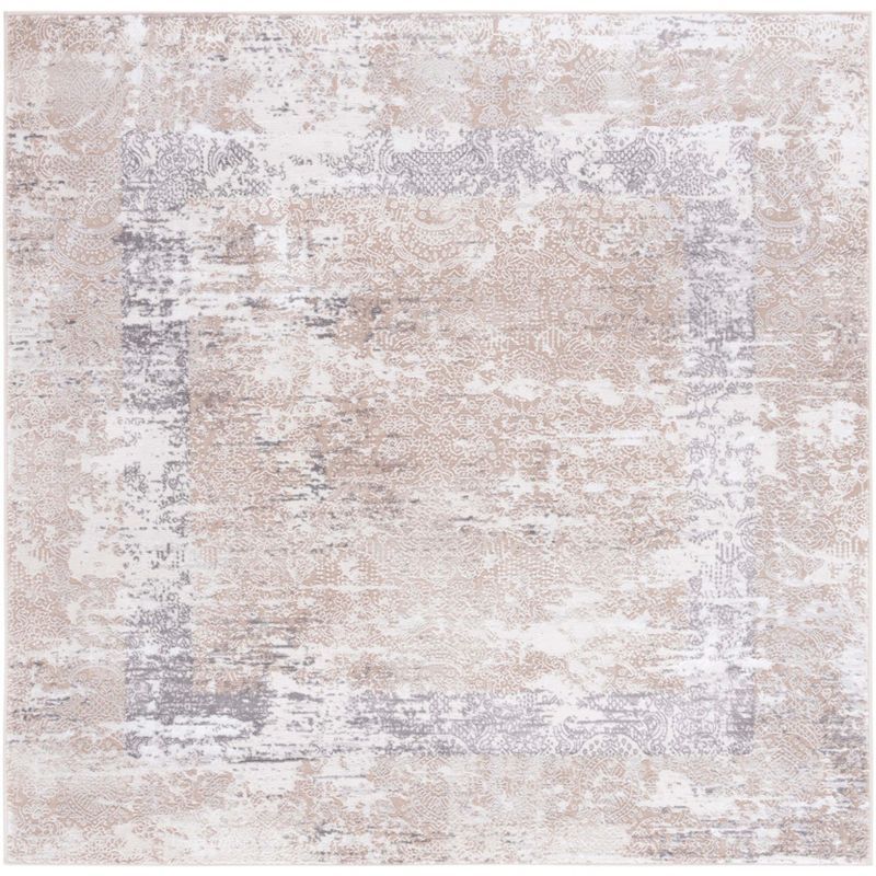 Amelia Dreamy Gray 6'7" Square Hand-Knotted Area Rug