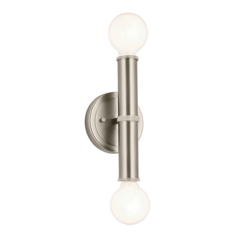 Brushed Nickel 2-Light Vertical/Horizontal Sconce