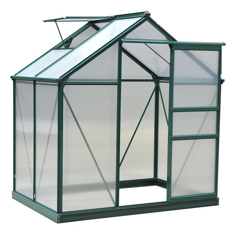 Outsunny 6' x 4' Green Polycarbonate Walk-In Greenhouse