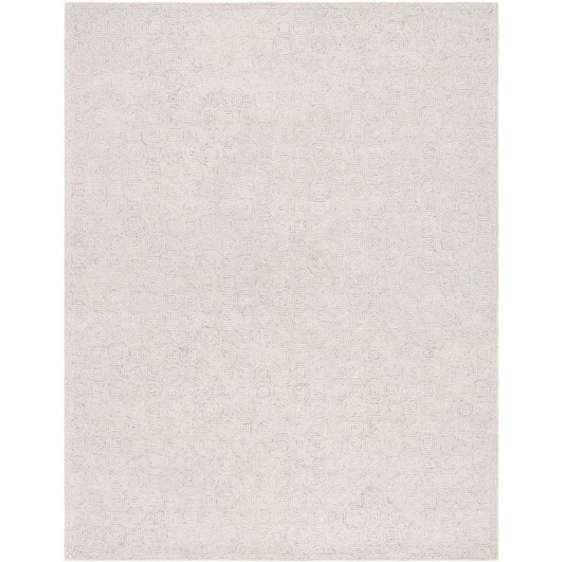 Elegant Gray Hand-Tufted Wool 8' x 10' Rectangular Area Rug