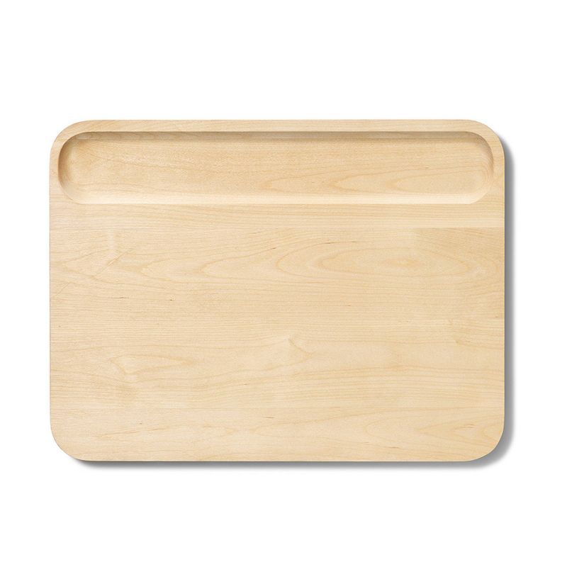 Medium Natural Birch Wood Cutting Board with Recessed Groove