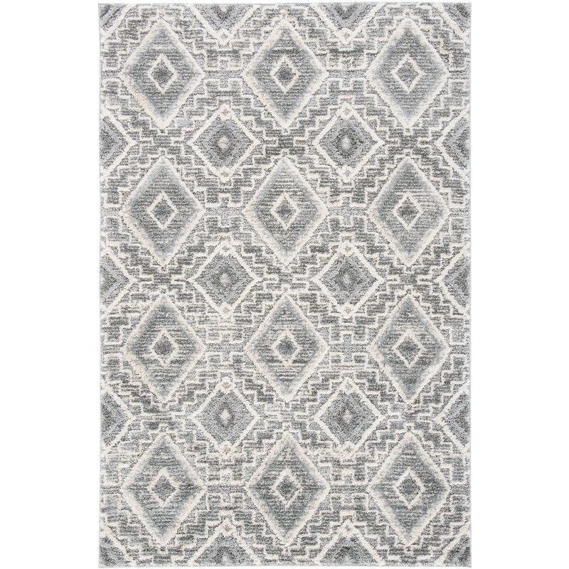 Gray Rectangular Handmade Tufted Shag Area Rug