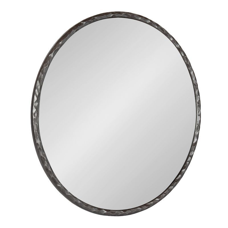 Jedda 26" Round Gunmetal Textured Wall Mirror