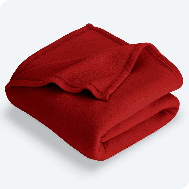 Full/Queen Red Fleece Reversible Blanket