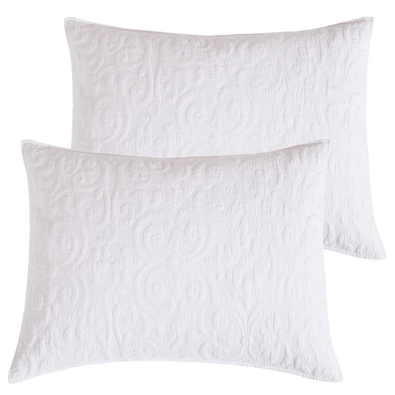 Sherbourne White Quilted Cotton Standard Shams Set of 2