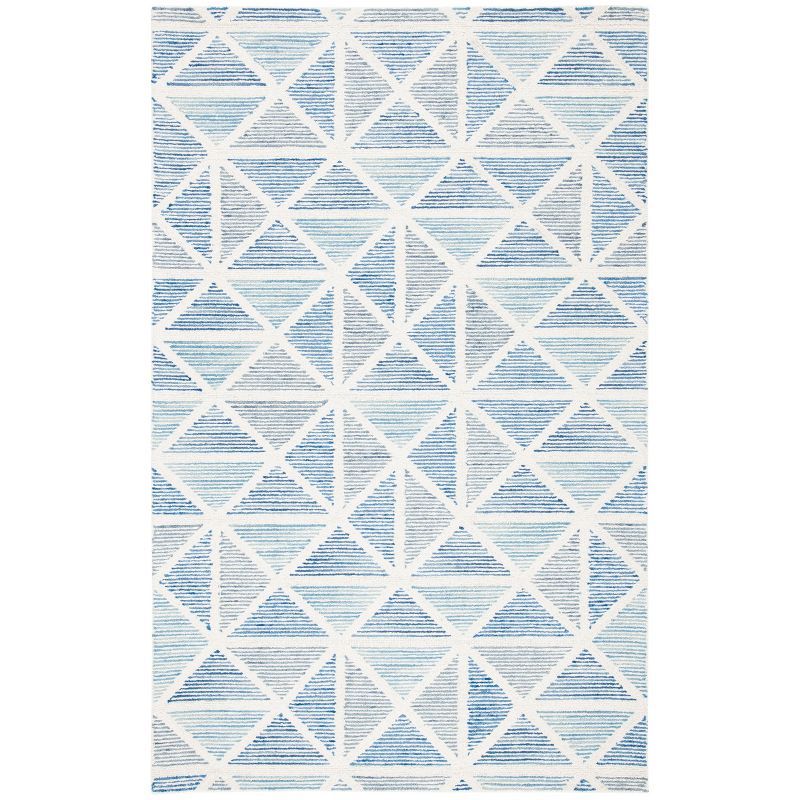 Handmade Abstract Blue Wool 6' x 9' Tufted Area Rug