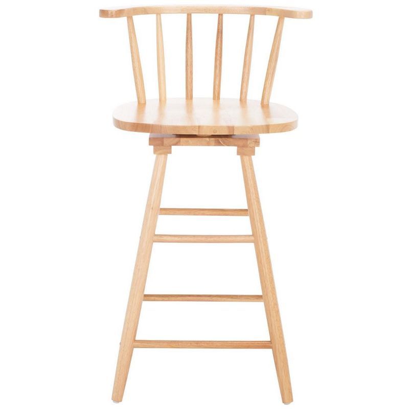 Natural Wood Swivel Windsor Counter Stool