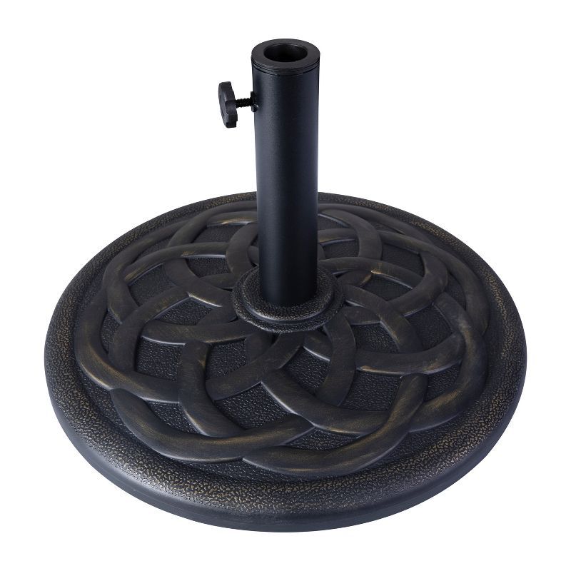 Bronze Weather-Resistant Cement Patio Umbrella Base with Adapters