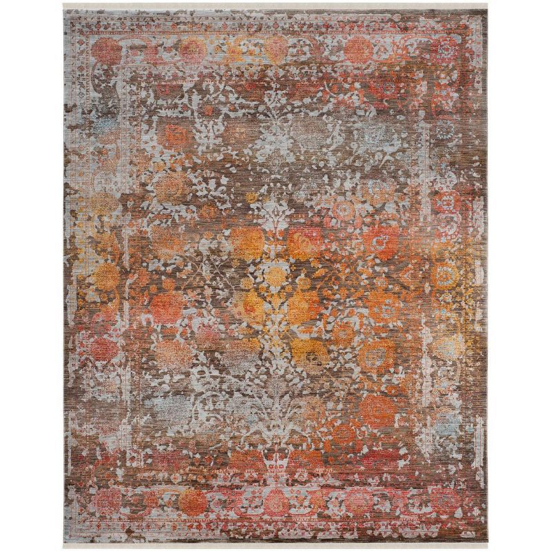 Vintage Persian Brown and Multicolor 8' x 10' Area Rug