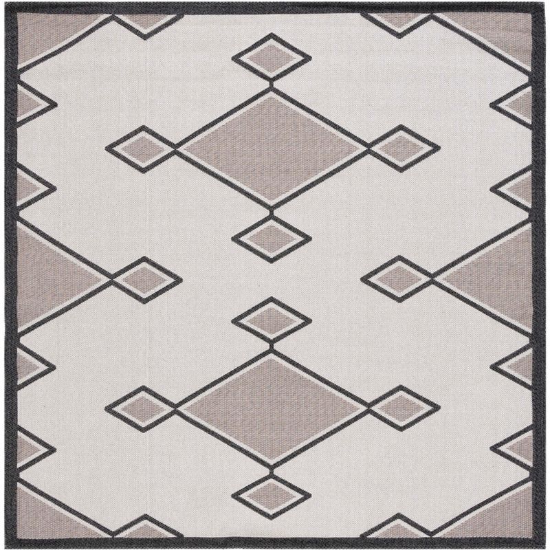 Augustine Black and Beige Geometric Square Area Rug