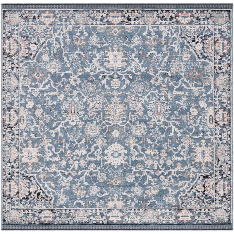 Vivaldi 6'-7" Square Ivory and Navy Synthetic Rug