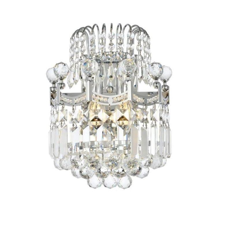 Corona Chrome Wall Sconce with Clear Royal Cut Crystal