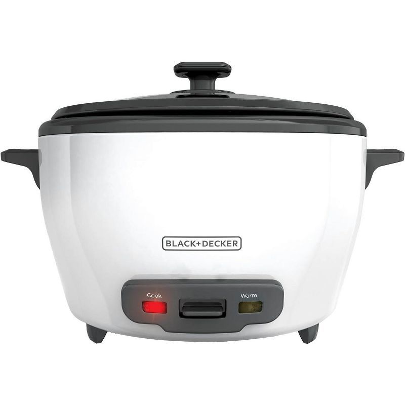 6-Cup White Electric Non-Stick Rice Cooker with Steamer