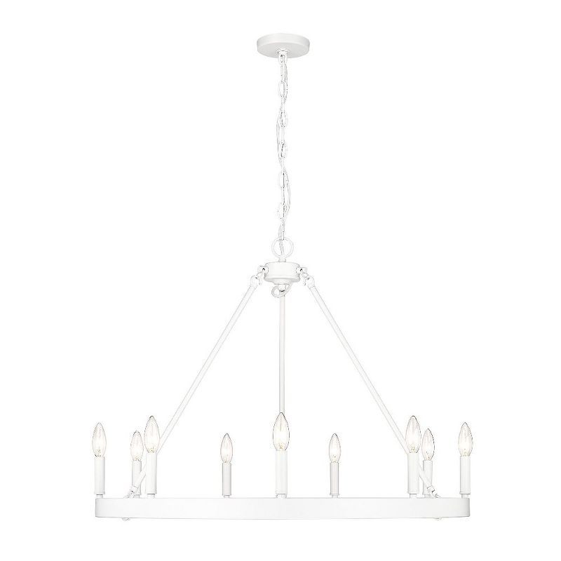 Matte White 32" 9-Light Contemporary Chandelier