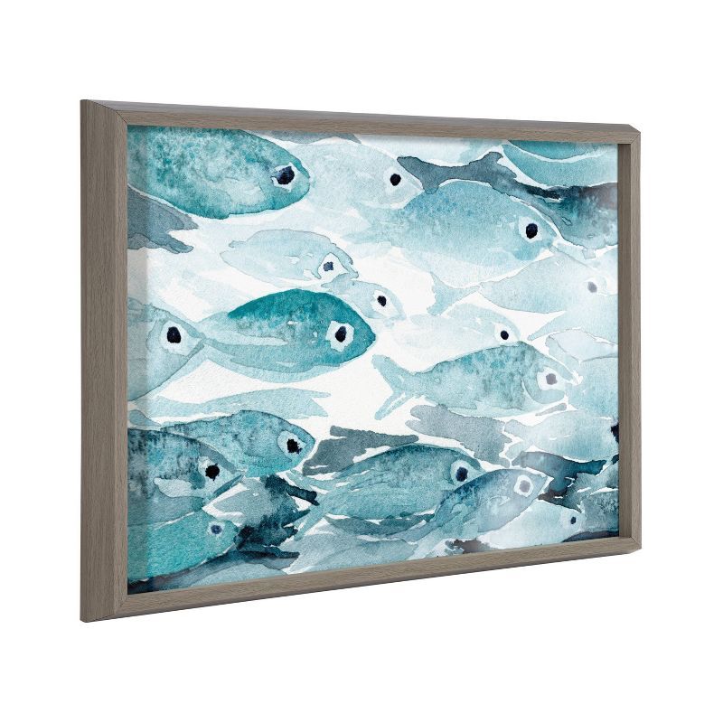 Blake Aholehole Blue Fish Print Glass Wall Art