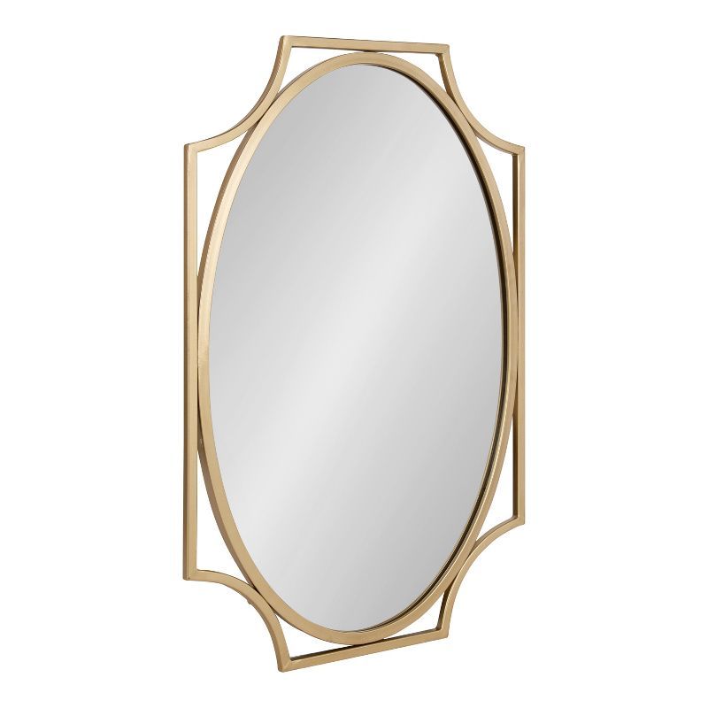 Gold Scalloped Oval Iron Vanity Wall Mirror 20x30