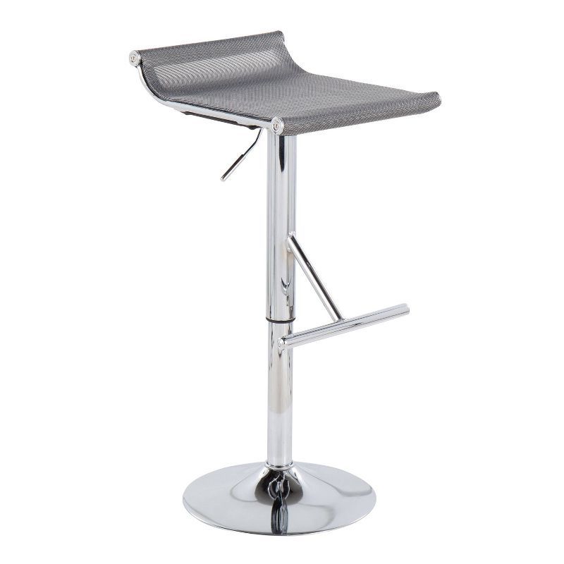 Mirage Ale Adjustable Silver Mesh and Chrome Swivel Barstool