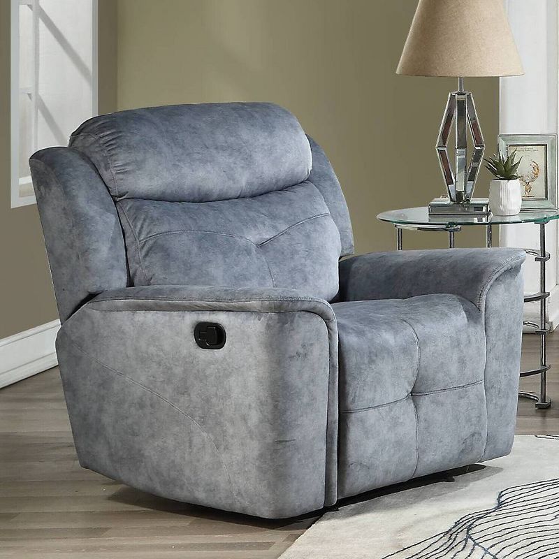 Mariana Gray Fabric Recliner with Wood Frame