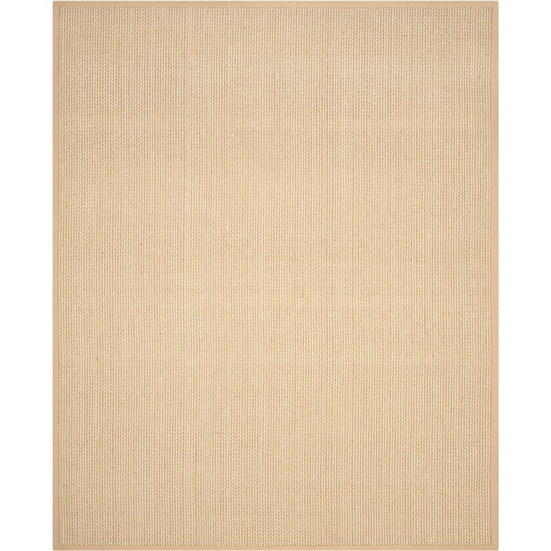 Hand-Knotted Beige Wool Rectangular 6' x 9' Area Rug