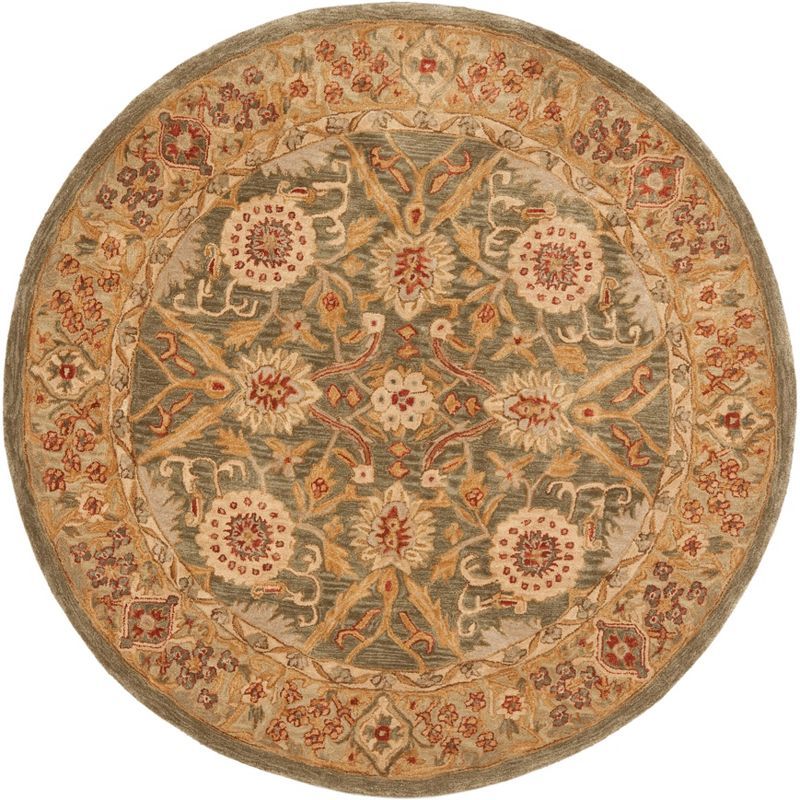 Anatolia Sage and Ivory Round Wool Area Rug