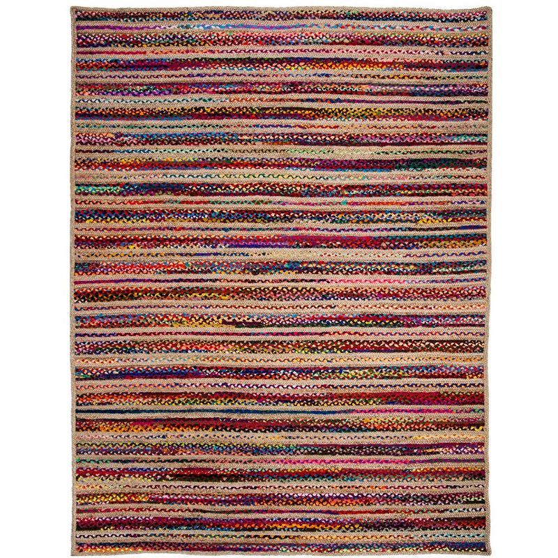 Multicolor Hand-Knotted Wool and Cotton 8' x 10' Area Rug