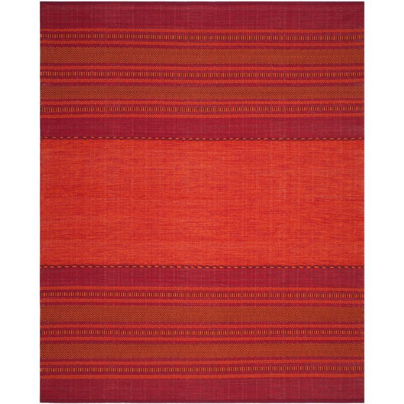 Montauk Red and Orange Handwoven Cotton Area Rug 6' x 9'