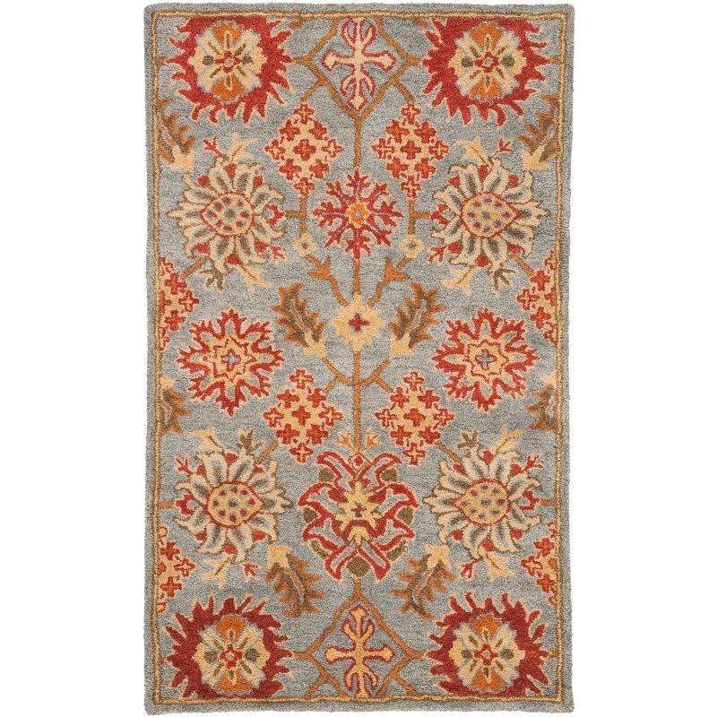 Handmade Multicolor Wool 3' x 5' Traditional Area Rug