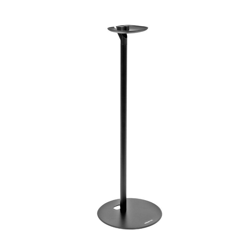 Matte Black Aluminum and Steel Speaker Floor Stand with Cable Management