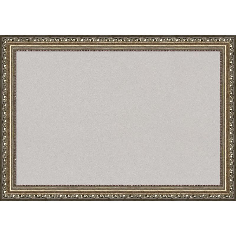 Parisian Silver Ornate Wood Framed Grey Corkboard