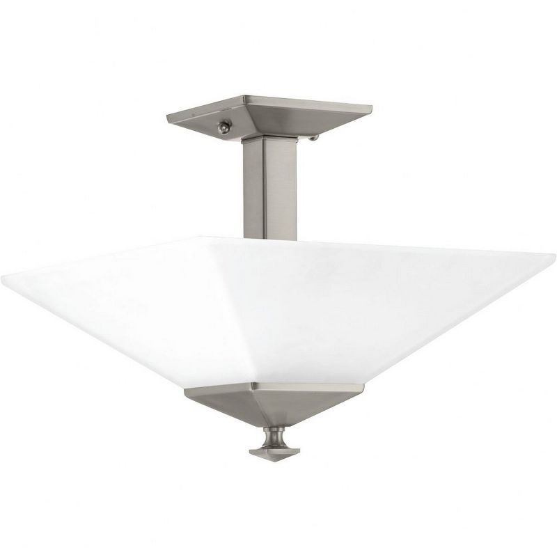 Clifton Heights Brushed Nickel Semi-Flush Mount Light with Glass Shade