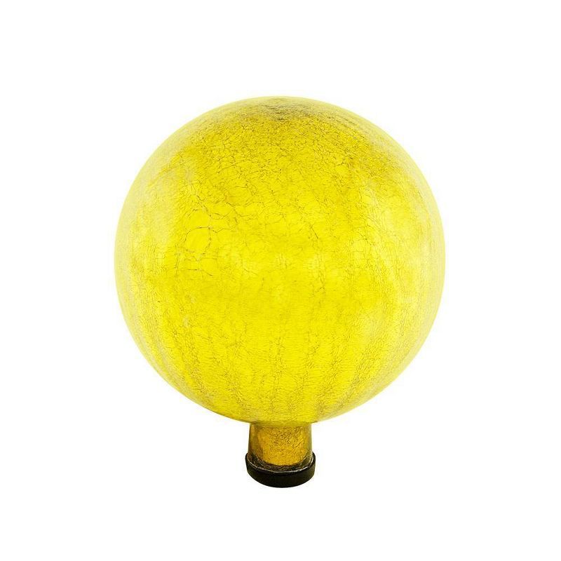 10-Inch Yellow Crackle Glass Gazing Globe