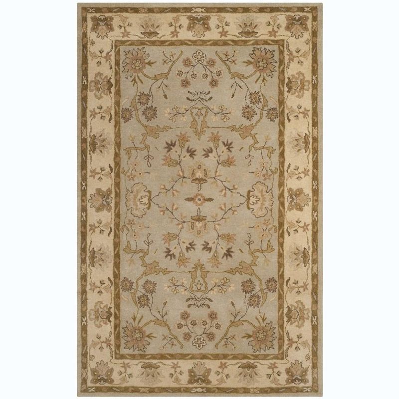 Elegant Antiquity Hand-Tufted Gray Wool Area Rug 4' x 6'