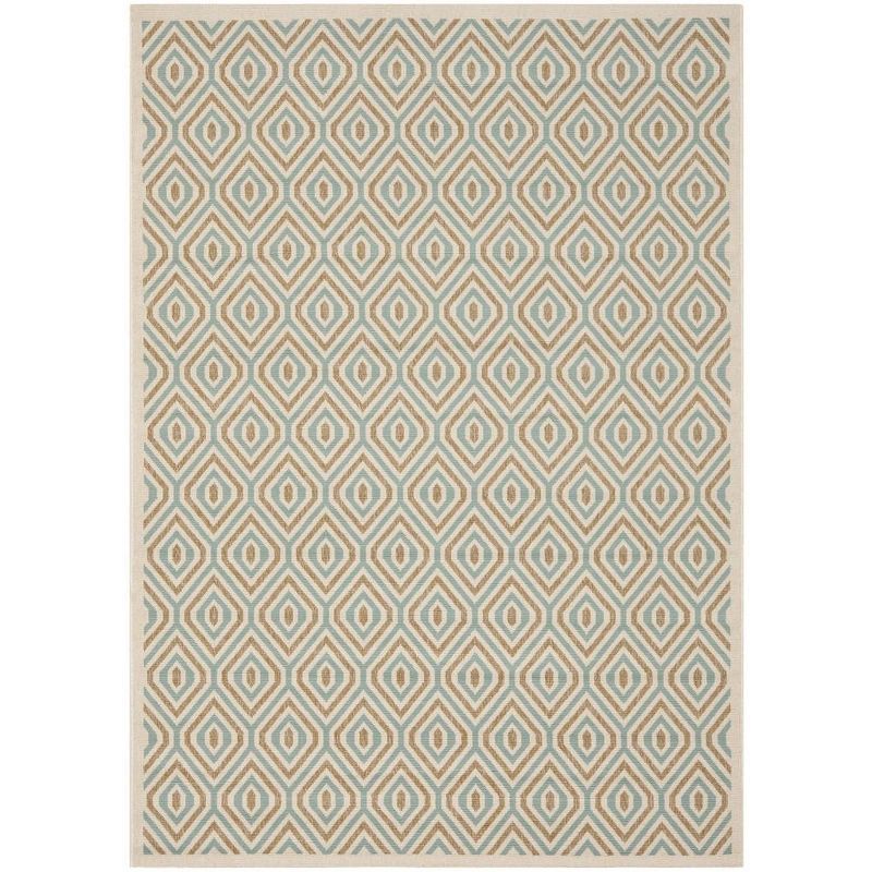 Rectangular Off-White Stain-Resistant Synthetic Area Rug