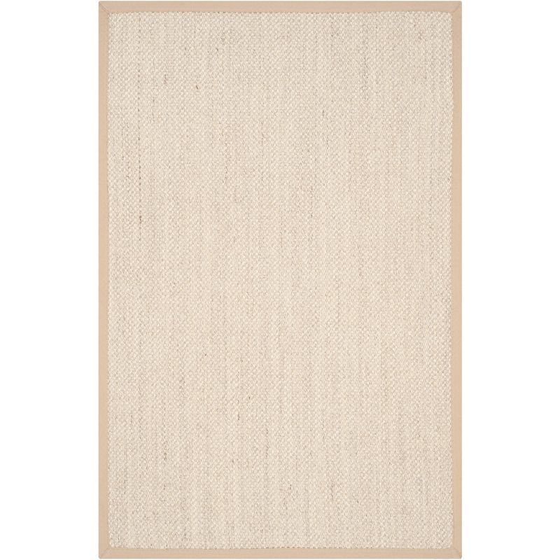 Sleek Marble & Linen 24" Hand-Knotted Rectangular Rug