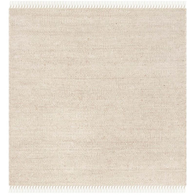 Ivory Square Hand-Knotted Jute 6' Area Rug