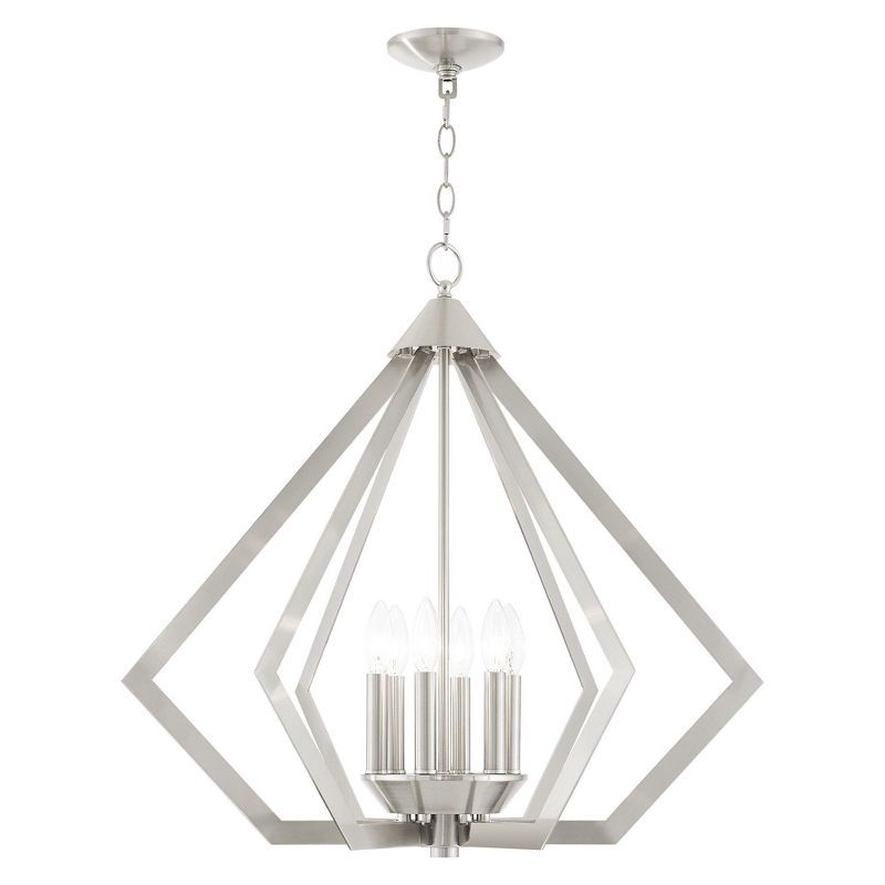 Prism 26" Brushed Nickel 6-Light Steel Chandelier