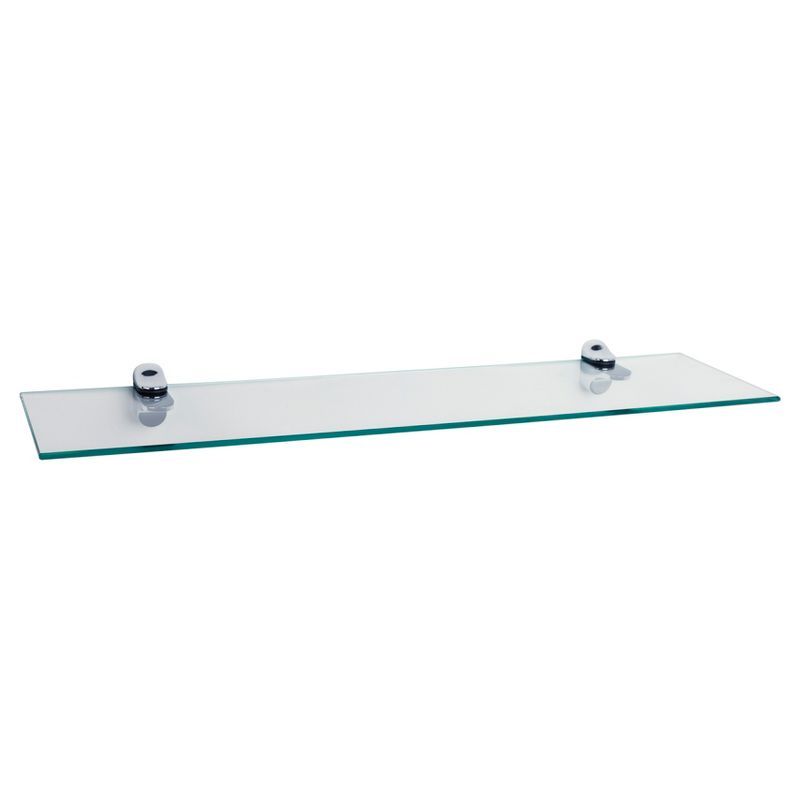 Elegant 24" Black Tempered Glass Floating Wall Shelf